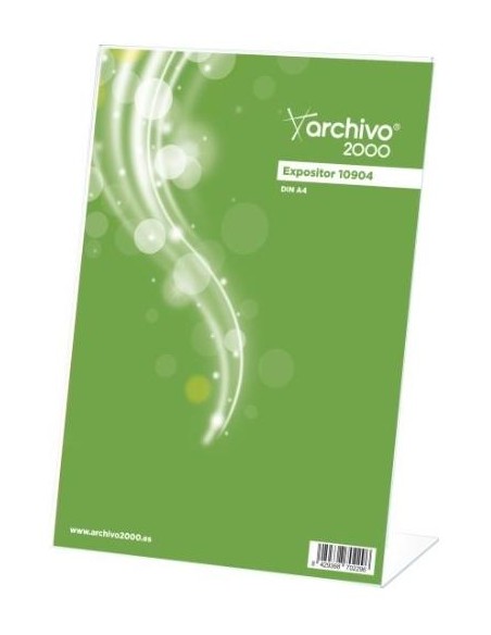 ARCHIVO 2000 EXPOSITOR SOBREMESA EN FORMA DE L DIN A5 VERTICAL 65X150X215 MM CRISTAL TRANSPARENTE