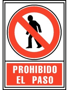 ARCHIVO 2000 SEÑAL PROHIBIDO EL PASO 210X297 PVC ROJO Y NEGRO