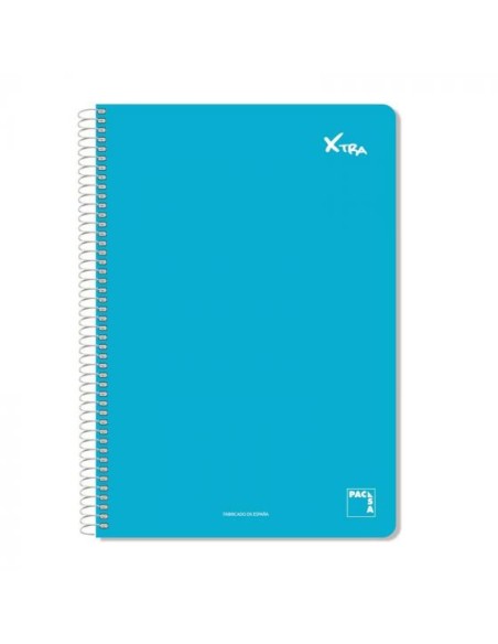 CUADERNO SERIE XTRA 60GR.TAPA CONTRACOLADA FOLIO (215X310MM.) 80 HOJAS CUADRÍCULA 4X4 COLOR AZUL PACSA 16070