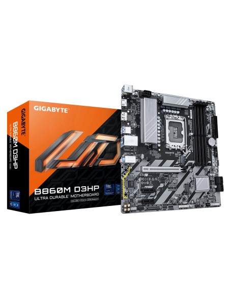B860M D3HP Placa base - CPUs Intel Core Ultra, VRM de 4+1+2+1 fases, hasta 9066MHz DDR5, 2xPCIe 4.0 M.2, LAN GbE, USB 3.2 Gen 1