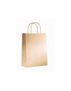 Paq.25 bolsas papel asa retorcida formato xs 18+8x24cm 90gr oro 02003084