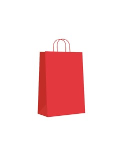 Paq.25 bolsas papel asa retorcida formato m 27+12x37cm 90gr rojo 02004035