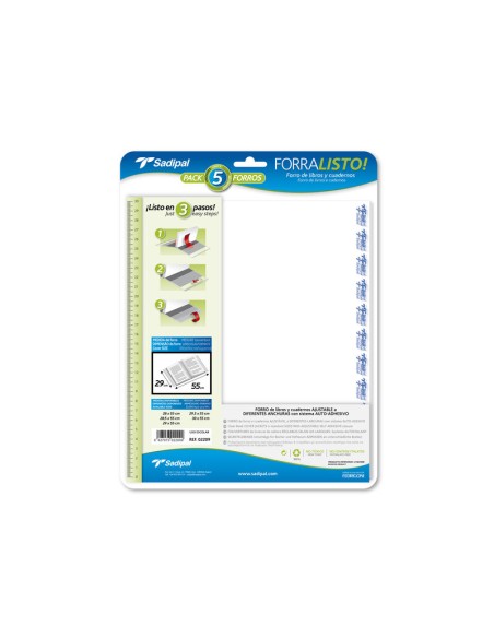 Blister 5 forros en polipropileno 80 micras 29x52cm SAD02209