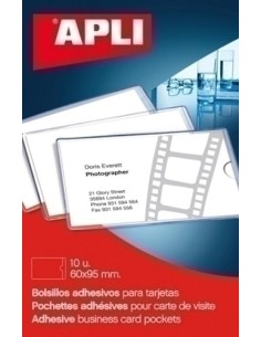 FUNDA ADHESIVA APLI  60x95 TARJ. P/10