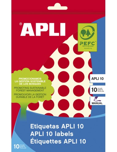 02736 etiqueta autoadhesiva Alrededor Permanente Rojo 616 pieza(s)