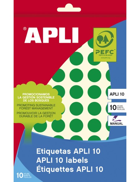 02737 etiqueta autoadhesiva Alrededor Permanente Verde 616 pieza(s)