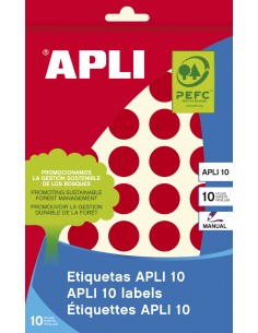 02744 etiqueta autoadhesiva Alrededor Permanente Rojo 320 pieza(s)