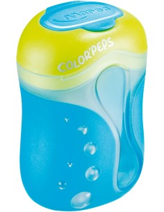 043111 2 Sacapuntas manual Azul, Naranja, Púrpura