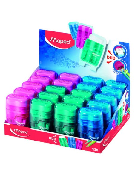 EXPOSITOR 20 UNIDADES AFILALAPIZ-BORRADOR CONNECT DUO TRANSLUCIDOS MAPED 049211