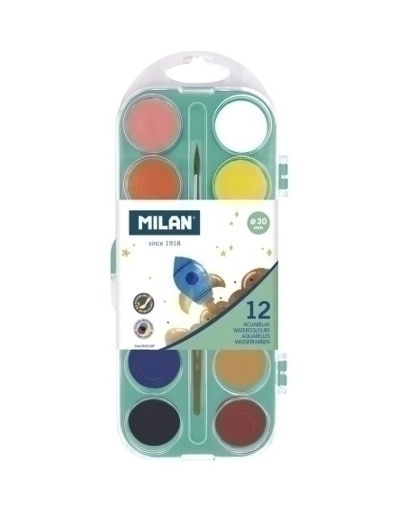 ACUARELAS MILAN ESTUCHE de 12