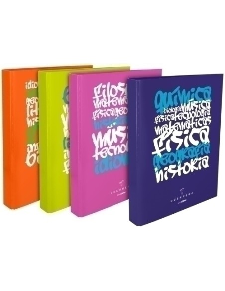 CARP.GRAF.UNICLASE A4 4 AN.25 MX SURT. - Pack de 8 unidades