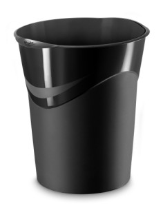 PAPELERA PLAST. CEP GLOSS CERRADA NEGRO