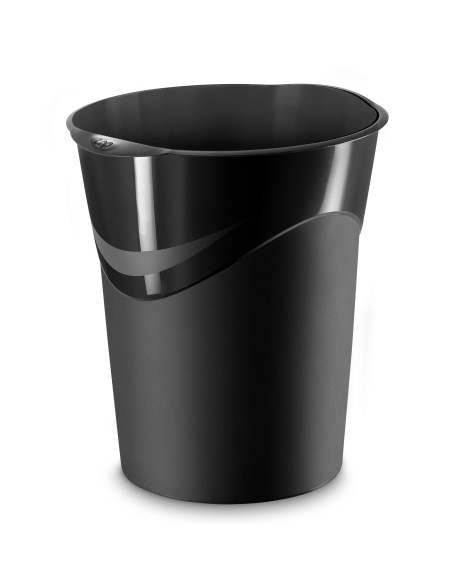 PAPELERA PLAST. CEP GLOSS CERRADA NEGRO