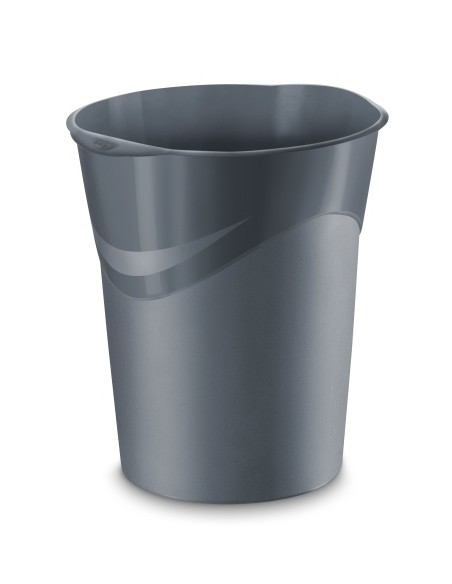 PAPELERA PLAST. CEP GLOSS CERRADA GRIS