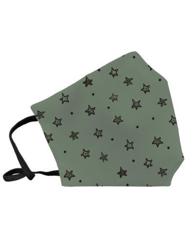 MASCARILLA REUT. PEQ. ESTRELLAS KAKI