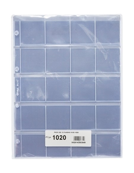 FUNDA para MONEDAS PARDO 20 ALOJAMIENTOS - Pack de 10 unidades