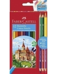 LAPICES COLOR FABER  est.12+ 3 BICOLOR