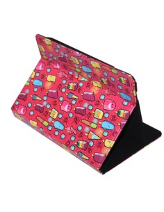 Funda Universal+Estampada-9" - 11" - COOL ICE POP Metal rojo puntos blancos