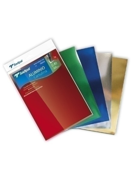 CARTULINA METAL.A4 SADIPAL SURT. P/5