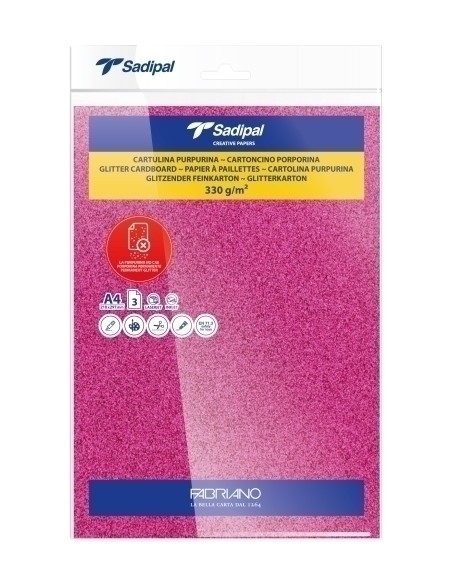 CARTULINA PURPUR.A4 SADIPAL FUC P/3