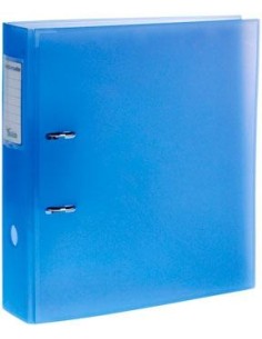 ARCHIVO 2000 ARCHIVADOR PLÁSTICO ARCHIRRADO FORMATO DIN A4 MECANISMO DE PALANCA PASO 80 MM AZUL TRASLÚCIDO