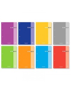 RECAMBIO XBLOCK DIN A4 TAPA CARTÓN 4 TALADROS 80 HOJAS PAPEL 90GRS. CUADRICULA 5X5 + GRECA 8 COL. SURTIDOS PACSA 21164