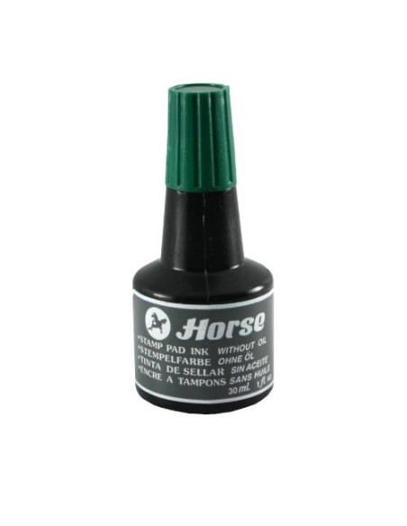 TINTA PARA ENTINTAR TAMPON 30 CC. COLOR VERDE HORSE 251104