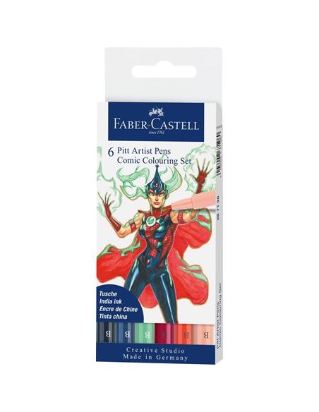 267196 pluma fuente Beige, Azul, Verde, Indigo, Rosa, Rojo 6 pieza(s)