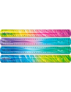 MAPED REGLA T&F DECORADAS DOBLE GRADUACIÓN 30 CM COLORES SURTIDOS - Pack de 20 unidades - 279315