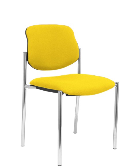 Silla fija Villalgordo bali amarillo chasis cromo