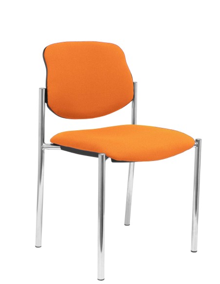 Silla fija Villalgordo bali naranja chasis cromo