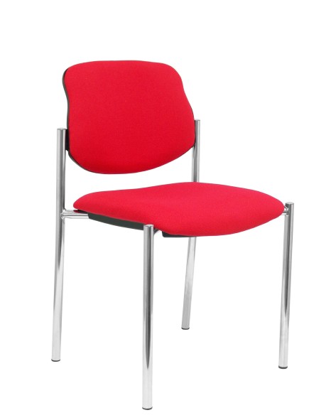 Silla fija Villalgordo bali rojo chasis cromo