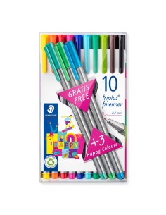 334 TB13 rotulador de punta fina Fino Multicolor 10 pieza(s)