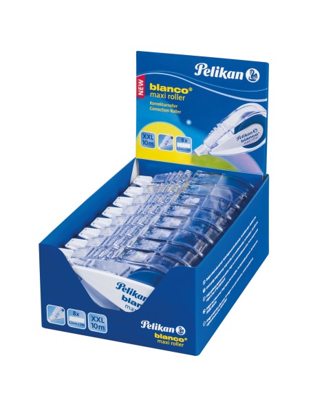 blanco Maxi corrección de películo/cinta 10 m Azul, Transparente 8 pieza(s)