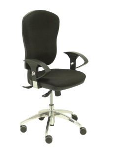 Silla Moral sincro tela negra brazos regulables