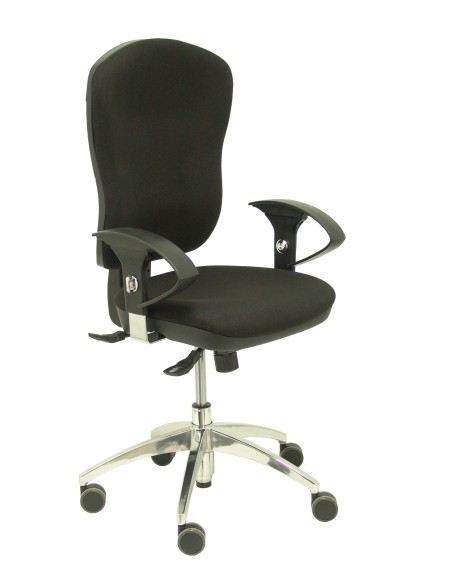 Silla Moral sincro tela negra brazos regulables
