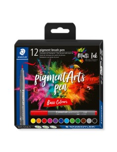 Pigment Arts Brush Pen Basic Colors rotulador Multicolor 12 pieza(s)