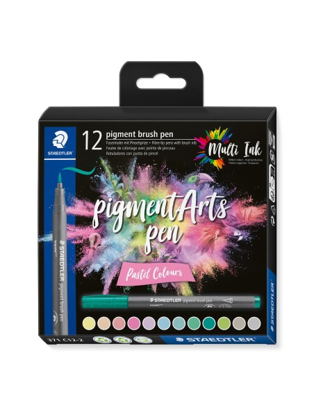 Pigment Arts Brush Pen Pastel Colors rotulador Multicolor 12 pieza(s)