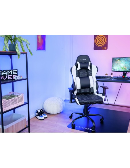 GXT 708W Resto Silla para videojuegos universal Negro, Blanco