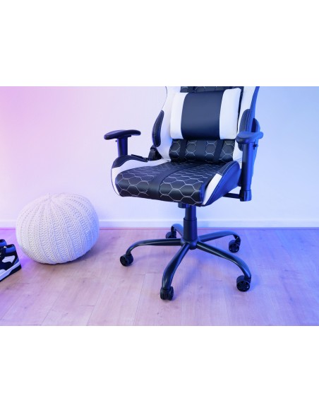 GXT 708W Resto Silla para videojuegos universal Negro, Blanco