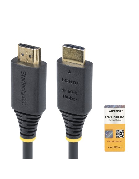 Cable HDMI Premium Certificado de Alta Velocidad de 1m - 4K 60Hz - 144Hz - UHD - HDR10/HDCP 2.2/ARC - 18Gbps - Cable HDMI 2.0 pa