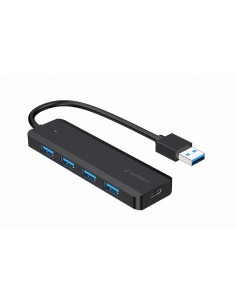 UHB-U3P4P-02 hub de interfaz USB 3.2 Gen 1 (3.1 Gen 1) Type-A 5000 Mbit/s Negro