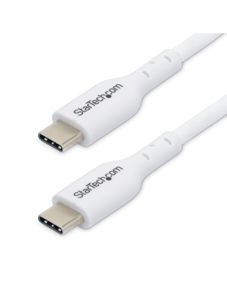 Cable de Carga USB-C Blanco de 2m - Cable UCB Tipo C de Carga para Ordenador Portátil - PD de 60W 3A - Cable de Transferencia de