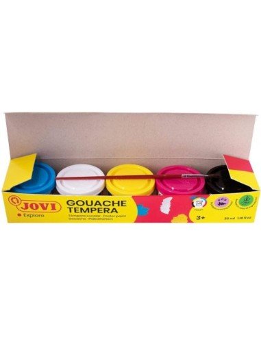 ESTUCHE 5 BOTES TEMPERA 35ML COLORES PRIMARIOS JOVI