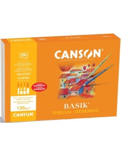 C 250 laminas dibujo basik con recuadro y cajetin A4 21x297cm 130g