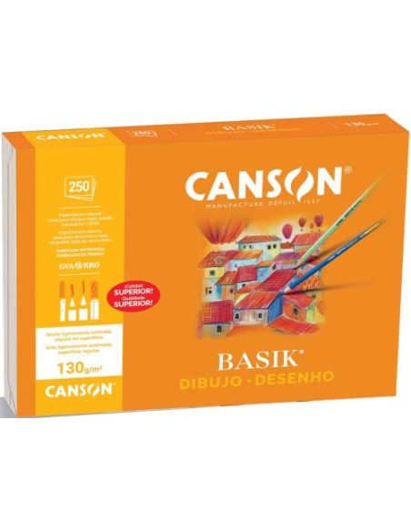 C 250 laminas dibujo basik con recuadro y cajetin A4 21x297cm 130g