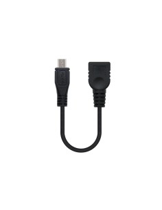 CABLE USB 2.0 OTG, TIPO MICRO B/M-A/H, NEGRO, 15 CM