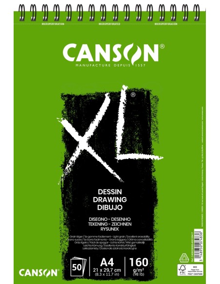 bloc dibujo Canson XL A4 50 hojas 160 gramos