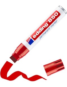 C 5 ROTULADORES EDDING 850 ROJO PERMANENTE PUNTA BISELADA