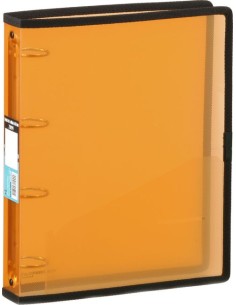 Carpeta a4 4 anillas 40mm color naranja polipropileno con ribete